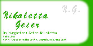 nikoletta geier business card